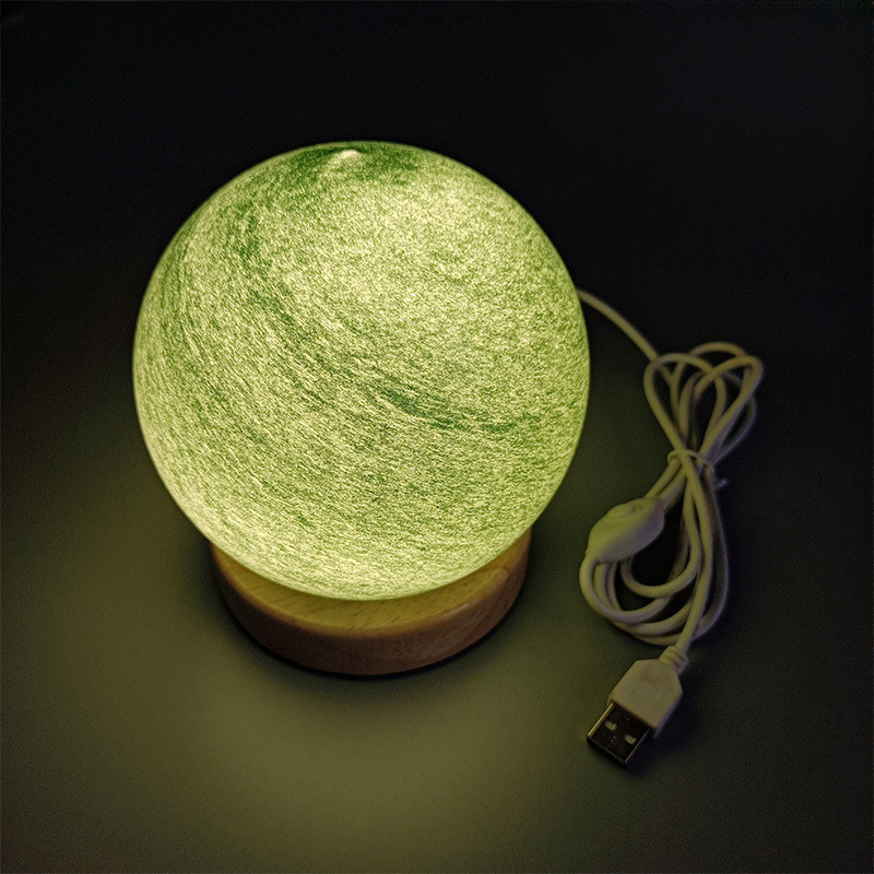 Bedside Lamp, 3D Planet Lamp, ‎Glass Moon Lamp 3 Light Models,Moon Night Light Gift for Girls Boys Kid Birthday Valentine's Day Gift