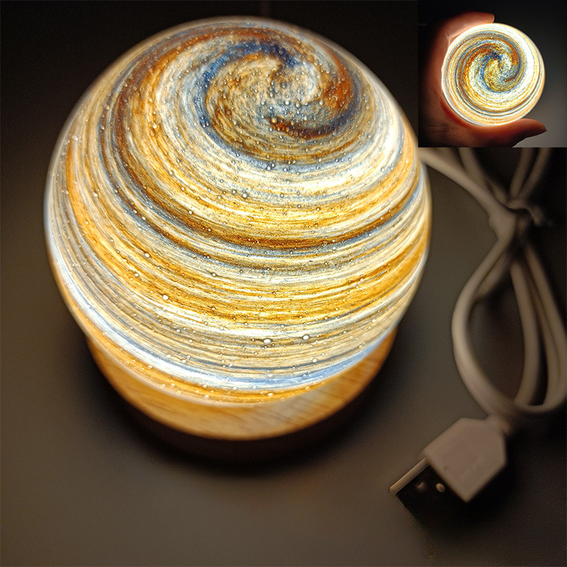 Bedside Lamp, 3D Planet Lamp, ‎Glass Moon Lamp 3 Light Models,Moon Night Light Gift for Girls Boys Kid Birthday Valentine's Day Gift