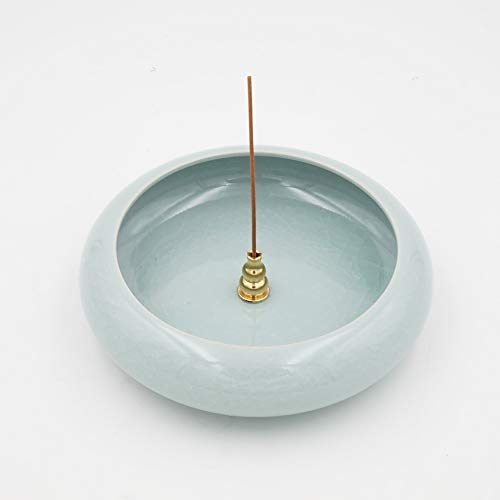 Ceramic Incense Burner, Alloy Cover Incense Holder for Coil, Stick, Daily Aromatherapy Necessities for Home, Office